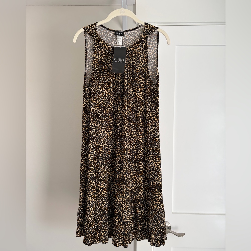 MSK Animal Print Ruffle Hem Mini Dress-Brand New